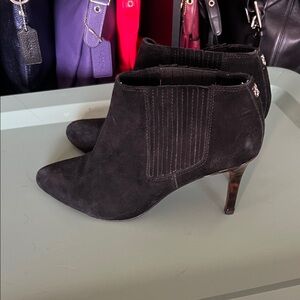 Women's Coach Black Suede Ankle Booties